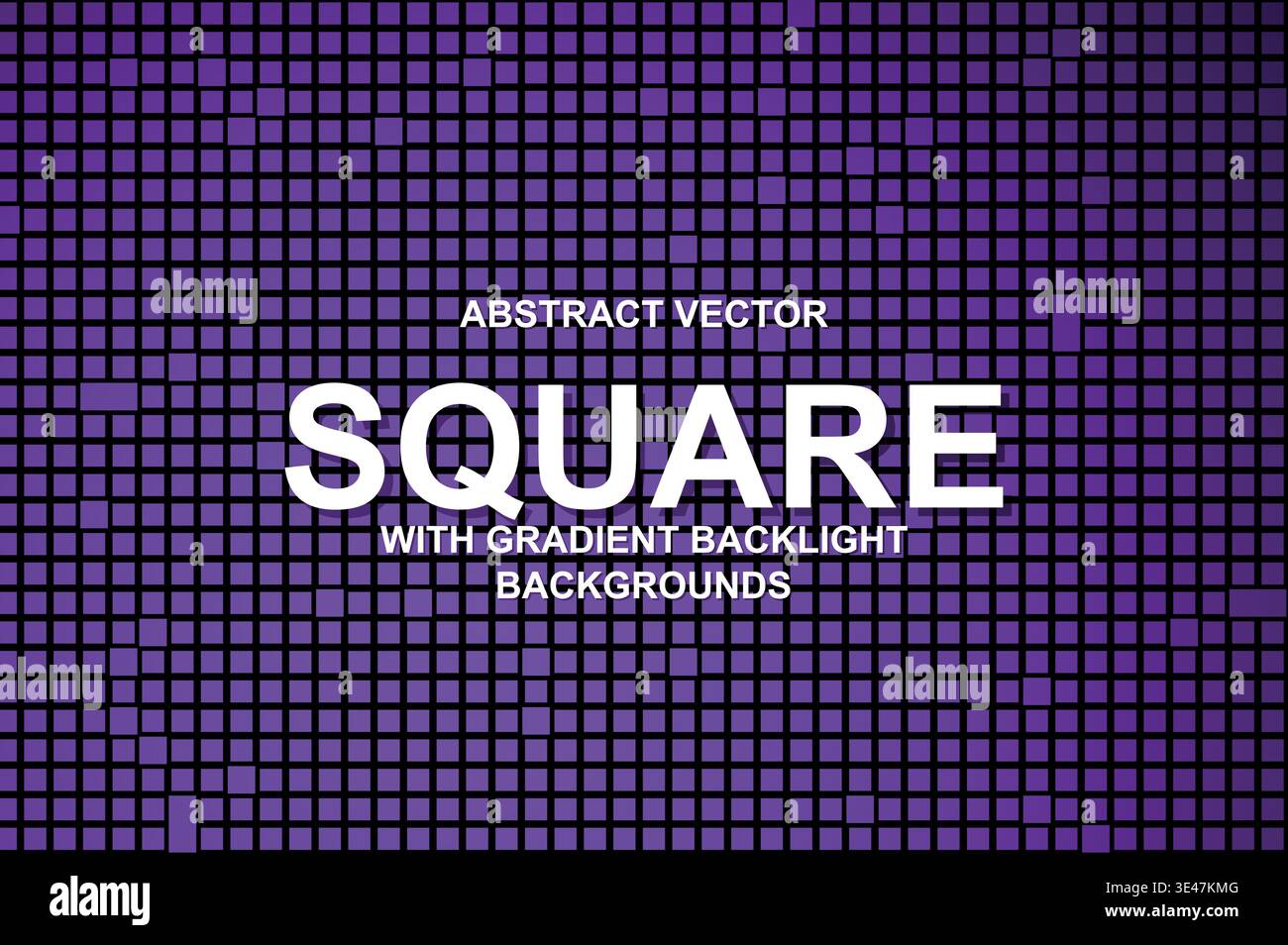 Abstract Tech Square Grid Background, Vector Cyberpunk Block Mesh with Neon Gradient Backlight and Modern Typography Poster Template Stock Vector