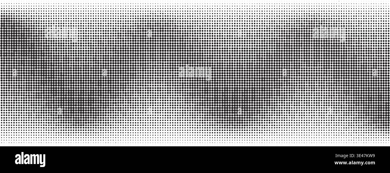 Flowing dotted gradient texture with dynamic rhythm on white backdrop Stock Vector
