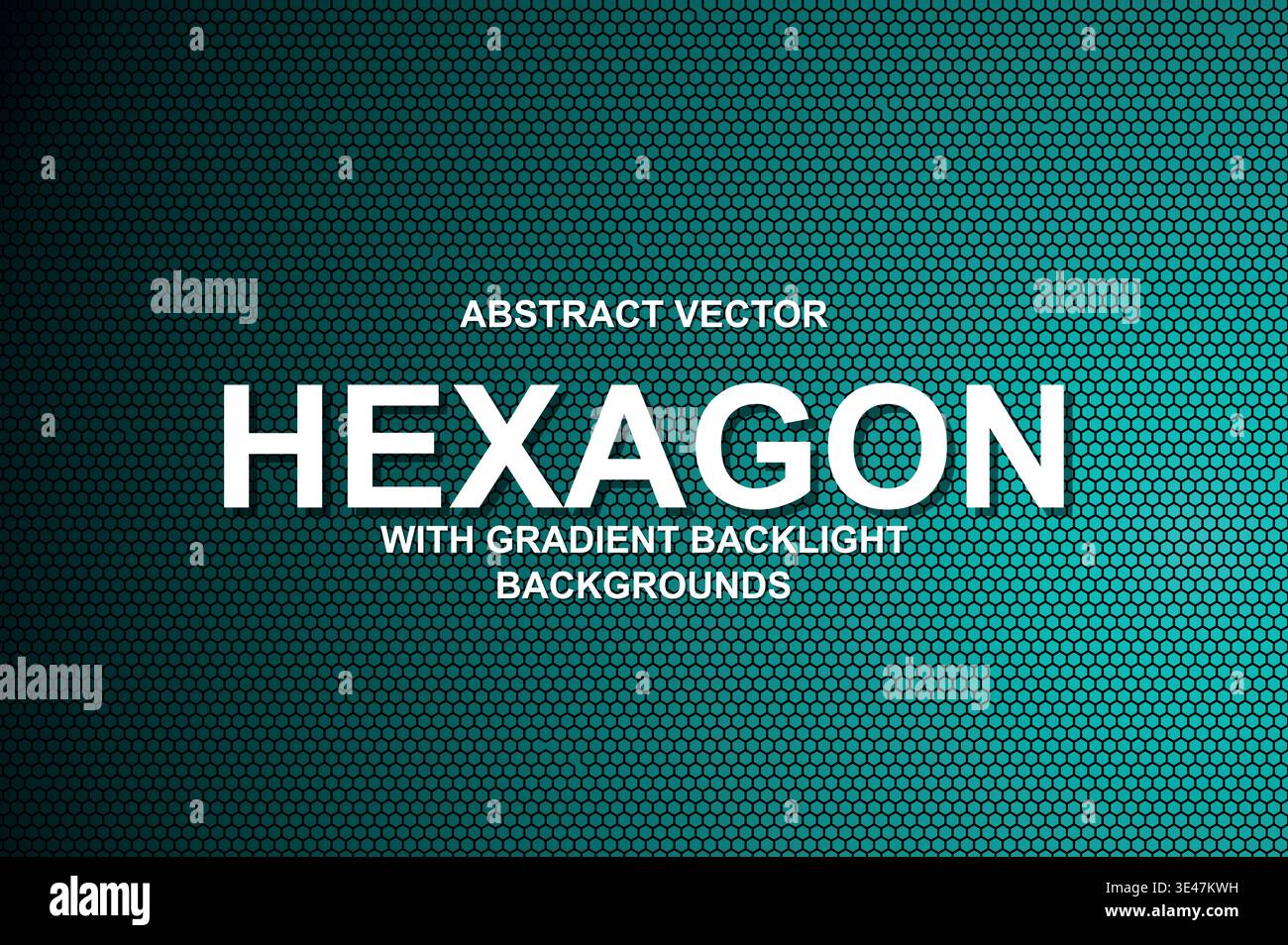 Abstract Vector Hexagon Grid Background, Futuristic Cyberpunk Honeycomb Mesh with Neon Gradient Backlight and Typography Poster Template Stock Vector