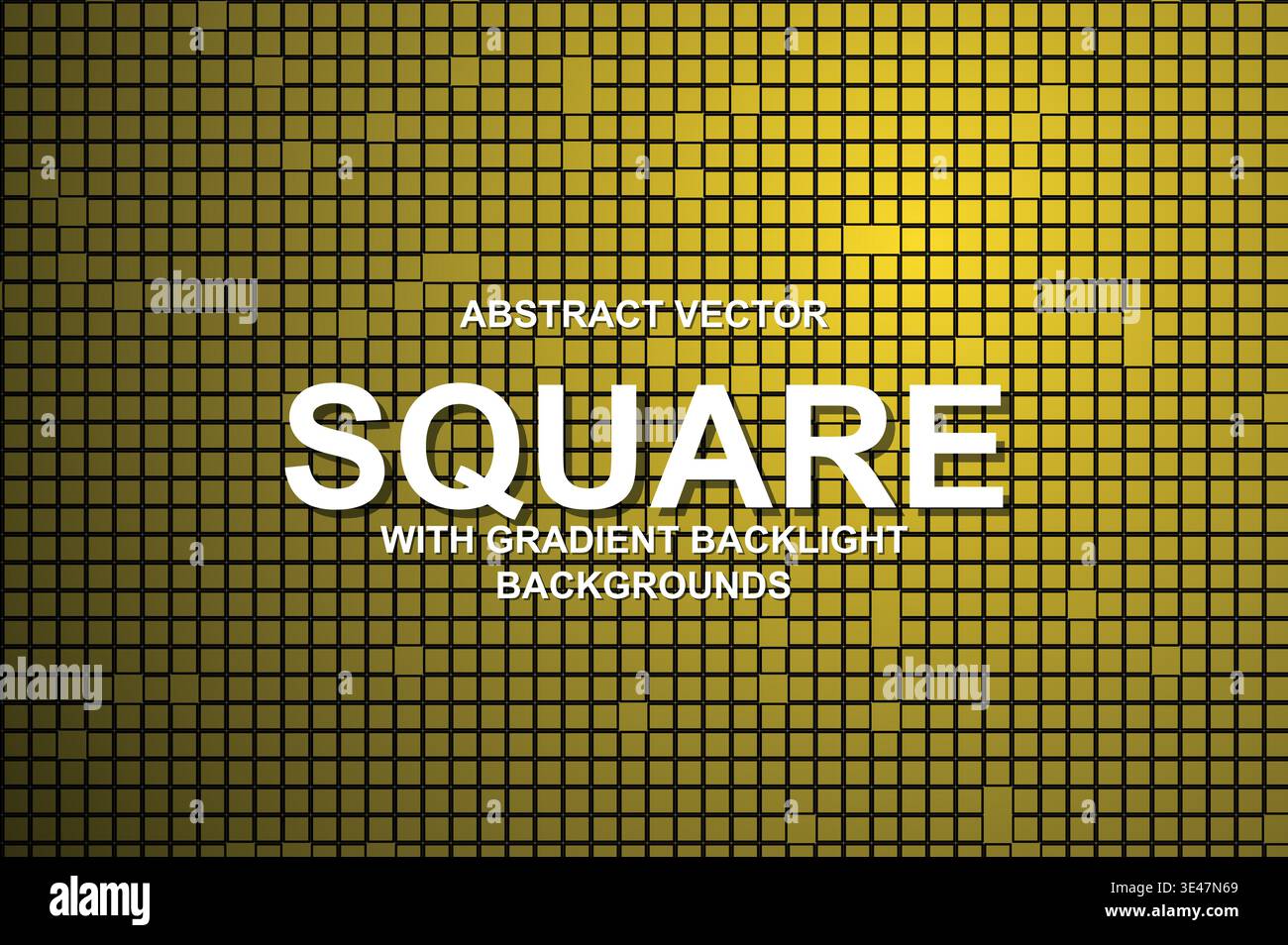 Abstract Tech Square Grid Background, Vector Cyberpunk Block Mesh with Neon Gradient Backlight and Modern Typography Poster Template Stock Vector