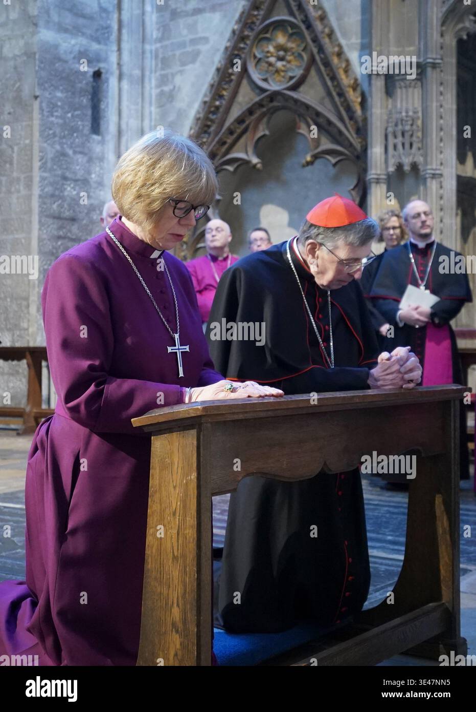 The Archbishop of Canterbury Dame Sarah Mullally and catholic Cardinal ...