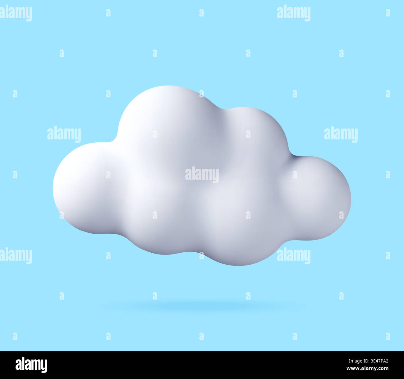 White 3d cloud icon isolated on blue. Stock Vector
