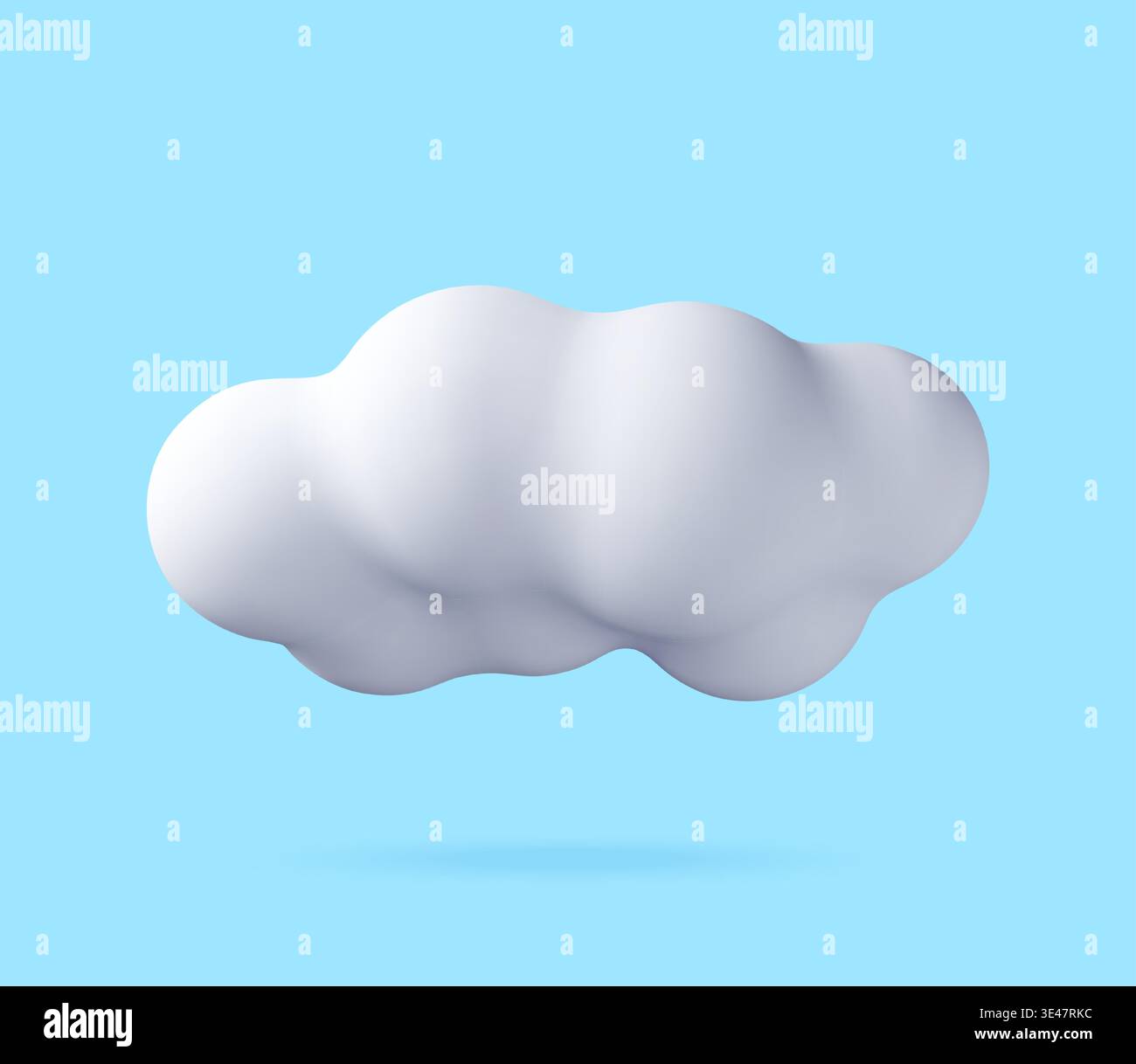 White fluffy cloud icon in 3D style Stock Vector