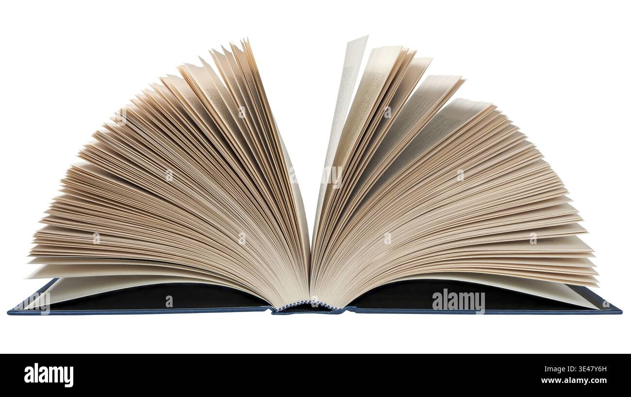 Opened book isolated on white background Stock Photo