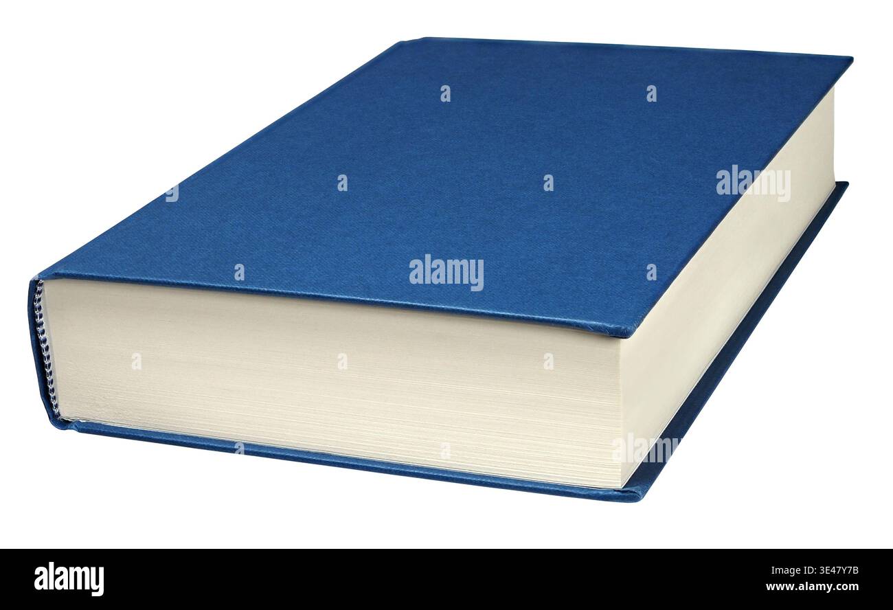 Book with blue cover isolated on white background Stock Photo