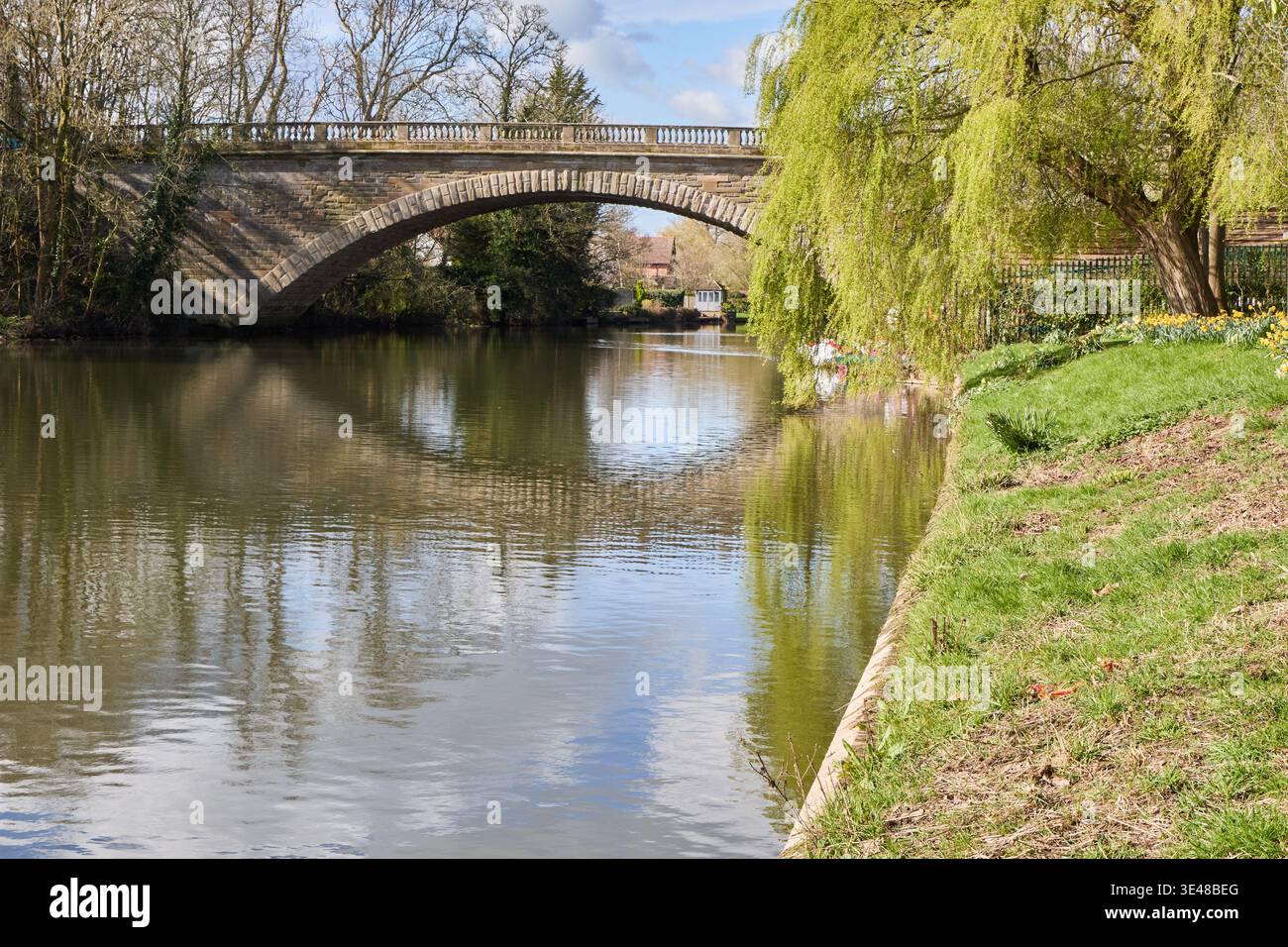 The bridge over the River Avon viewed from St. Nicholas Park. Stock Photo