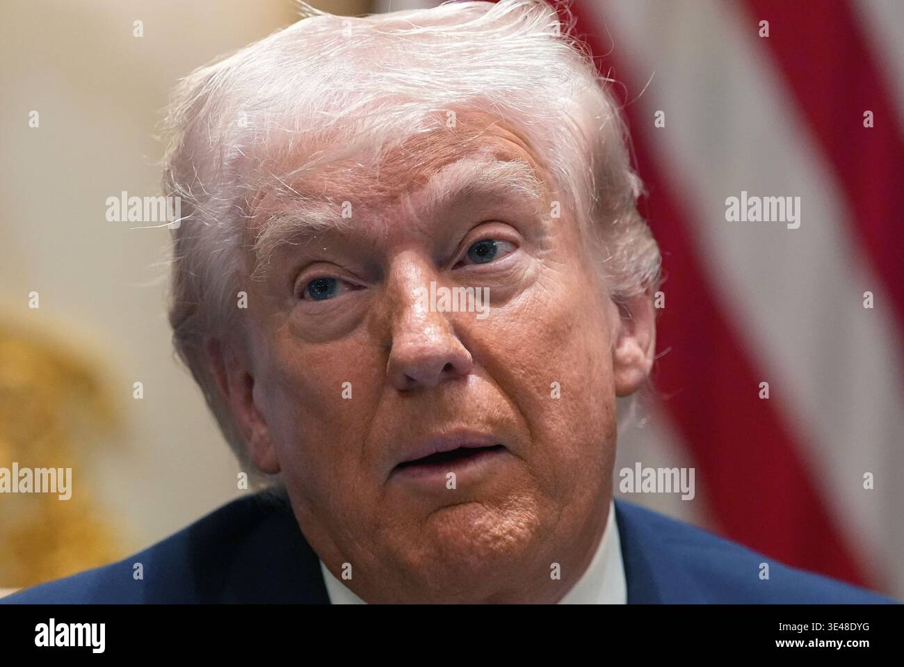 President Donald Trump speaks during a Cabinet meeting at the White ...