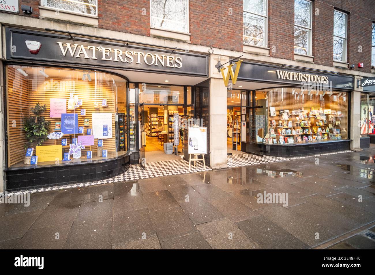 LONDON - FEBRUARY 6, 2026: Waterstones bookstore on King's Road Chelsea SW3 Stock Photo