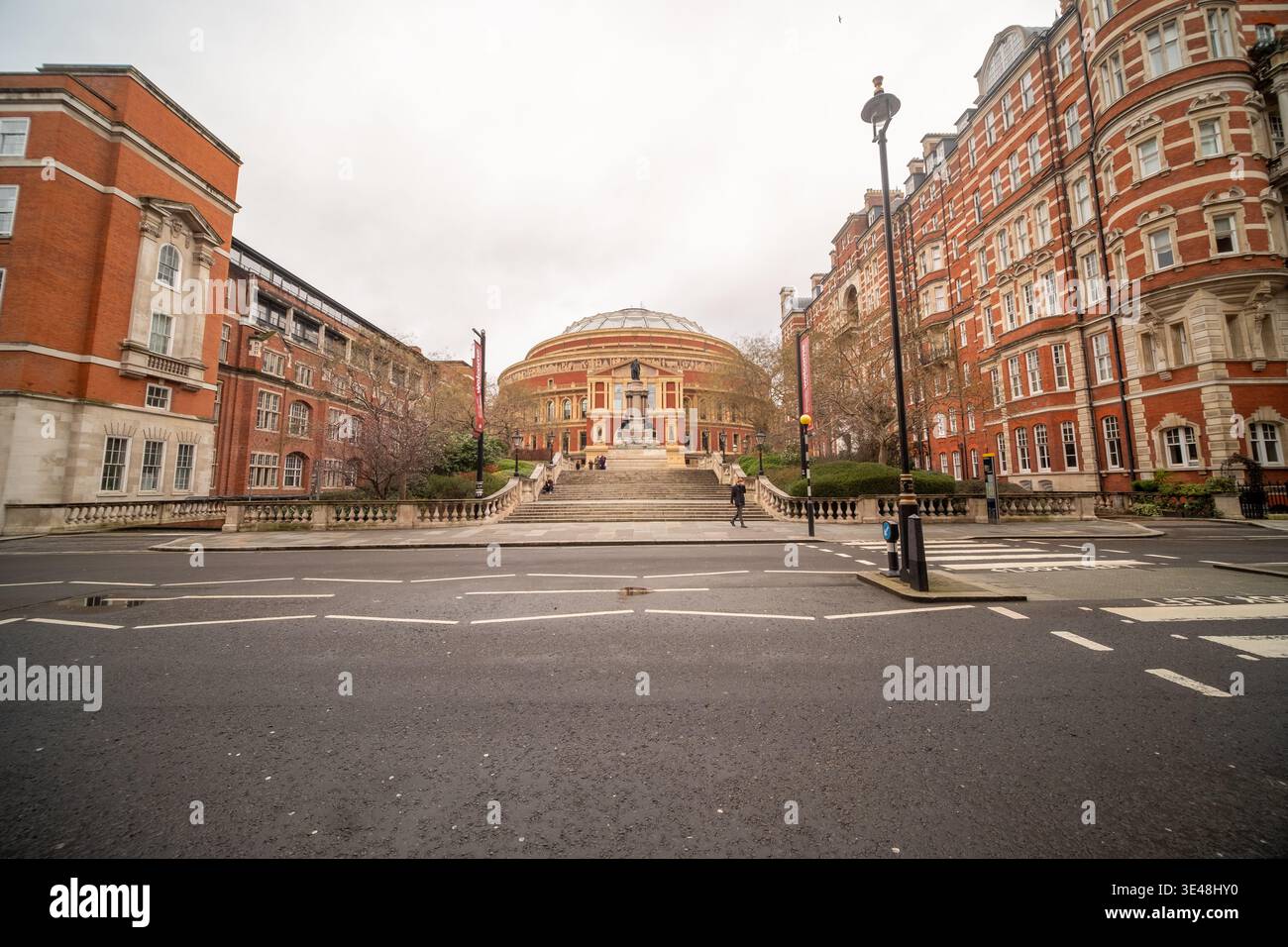 LONDON - FEBRUARY 11, 2026: Royal Albert Hall viewed from Kensington Gore South Kensington Stock Photo