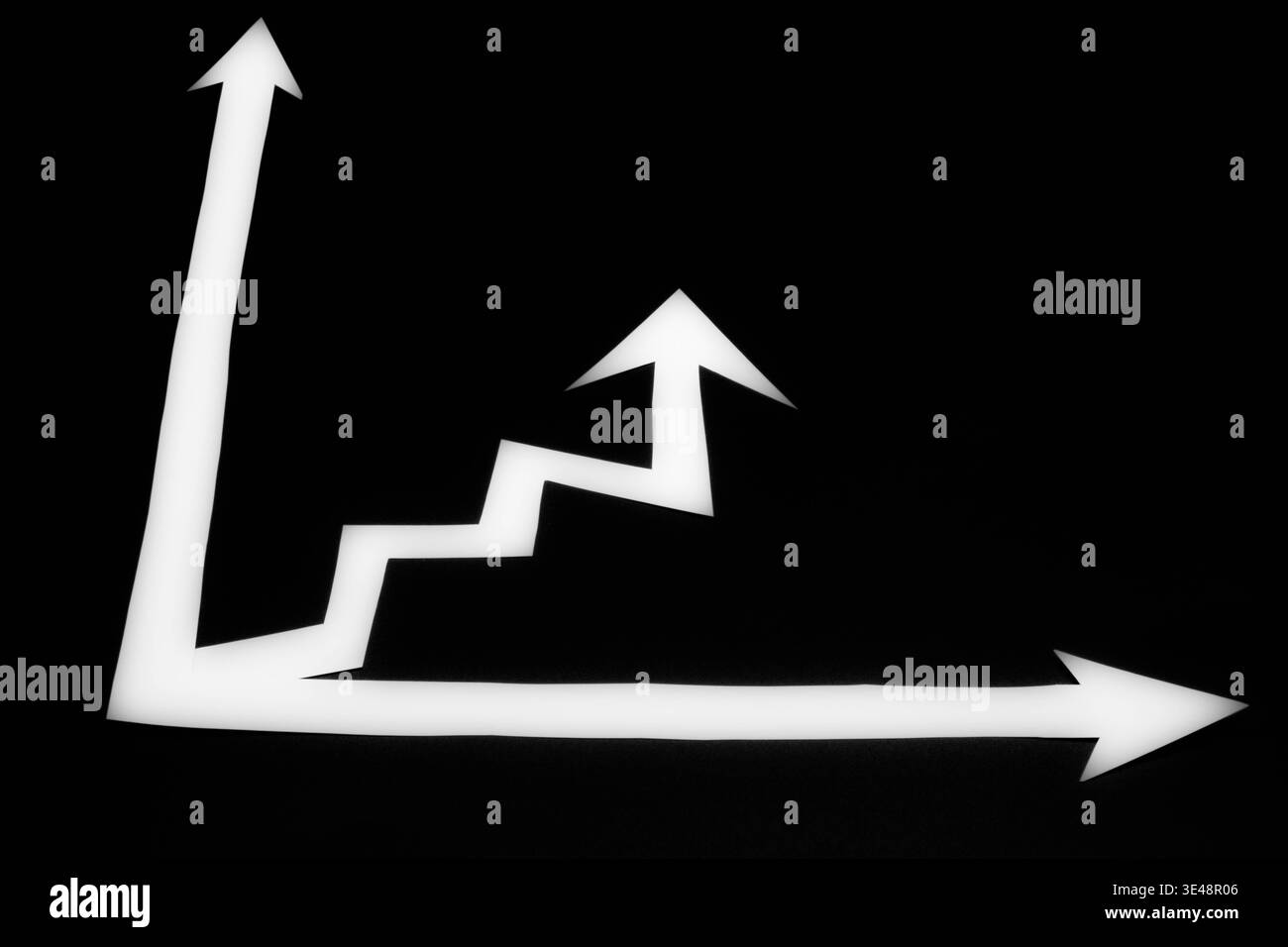 Growth diagram, arrow climbing upwards. Stock Photo