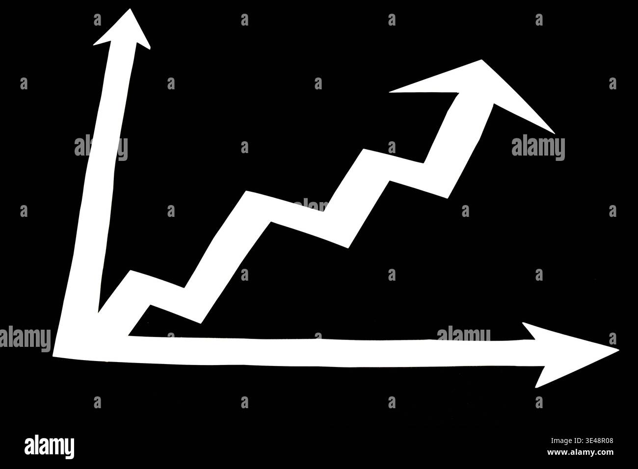 Growth diagram, arrow climbing upwards. Stock Photo