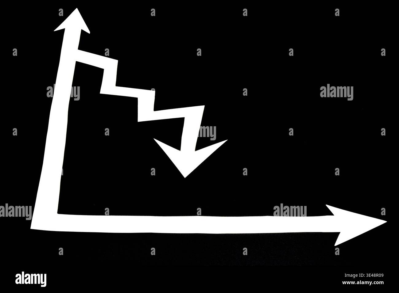 Growth diagram, arrow climbing upwards. Stock Photo