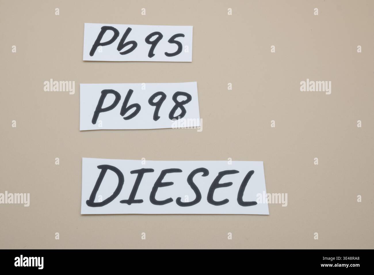 Markings and symbols of liquid fuels at a gas station Stock Photo - Alamy