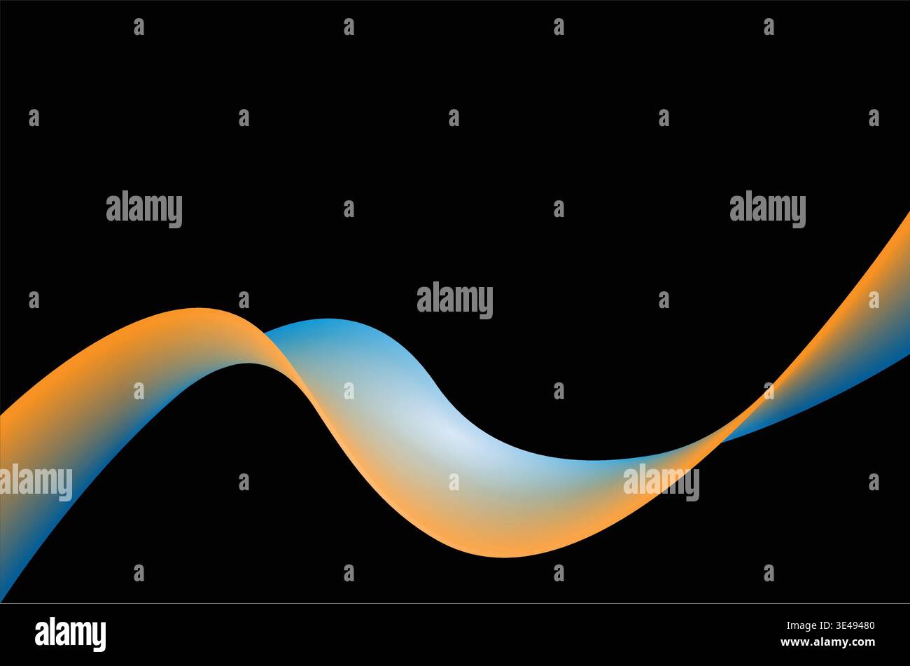 Abstract Dynamic Wave with Orange and Blue Gradient Stock Vector