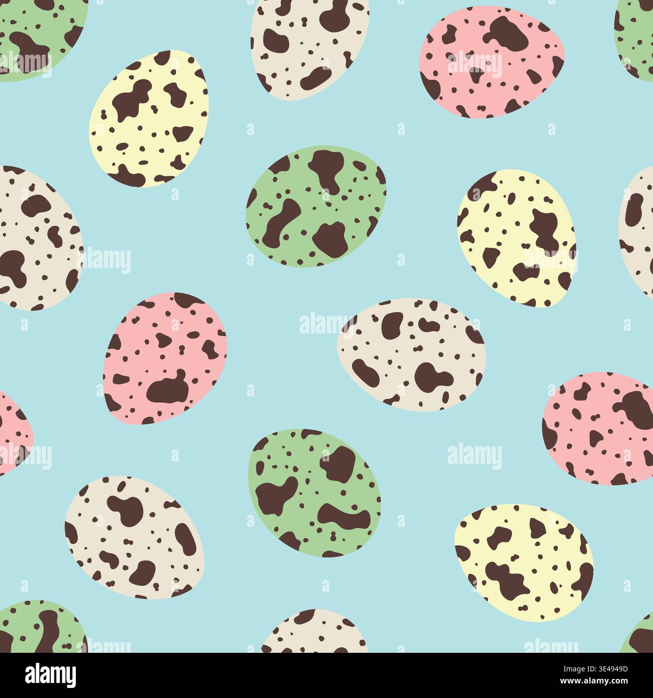 colorful quail eggs seamless pattern, decorative easter background -vector illustration Stock Vector