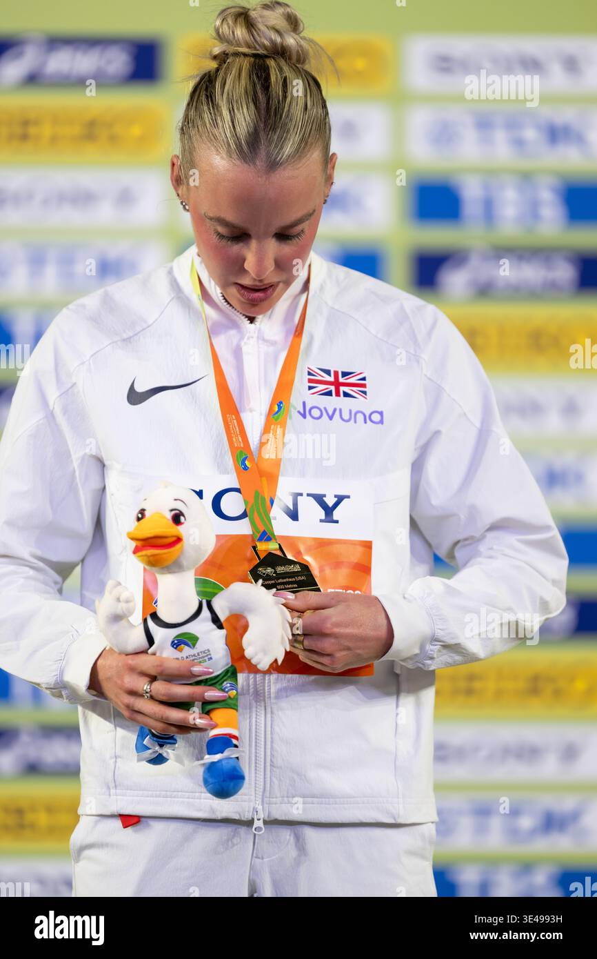 Keely Hodgkinson Of Great Britain NI Gold Medal Presentation At The Keely Hodgkinson Of Great Britain NI Gold Medal Presentation At The