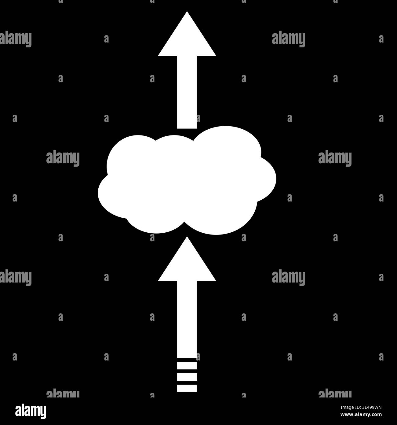 Professional upload interface. Modern storage architecture. Wireless technology Vector. Solid monochrome background. Stock Vector