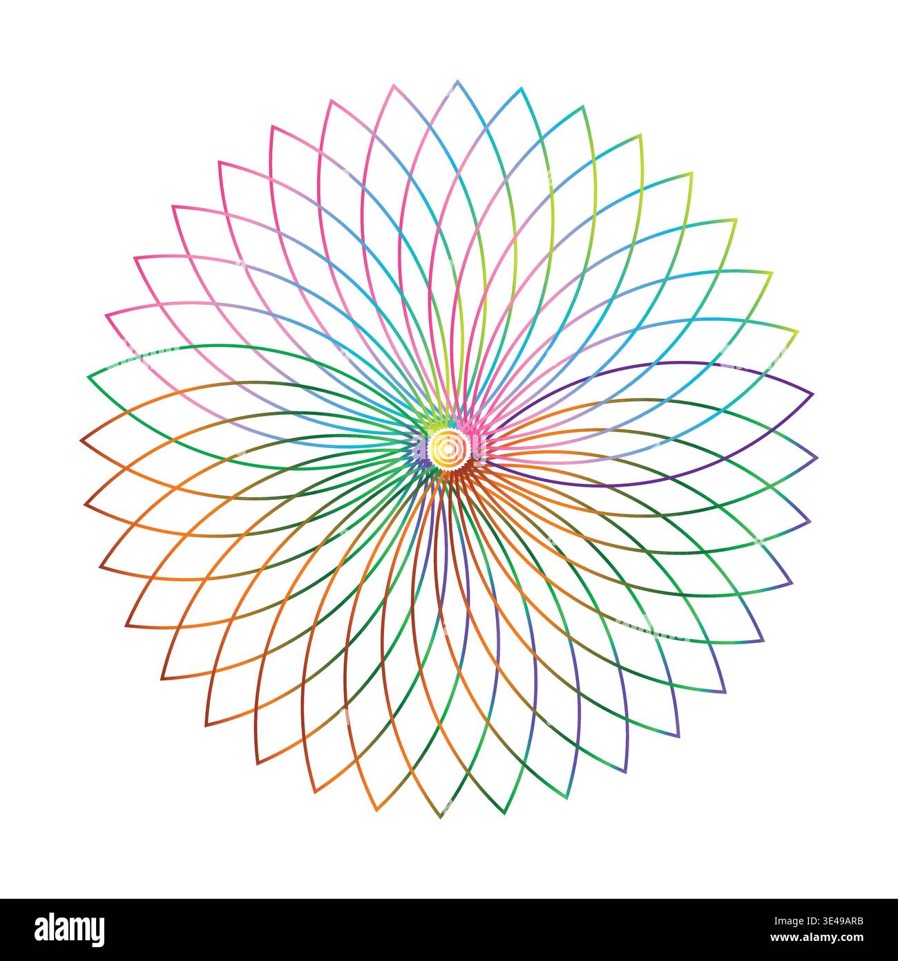 A colorful abstract design with a flower-like pattern Stock Vector
