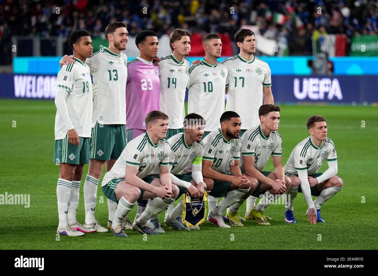 Northern Ireland players line up before the 2026 FIFA World Cup ...