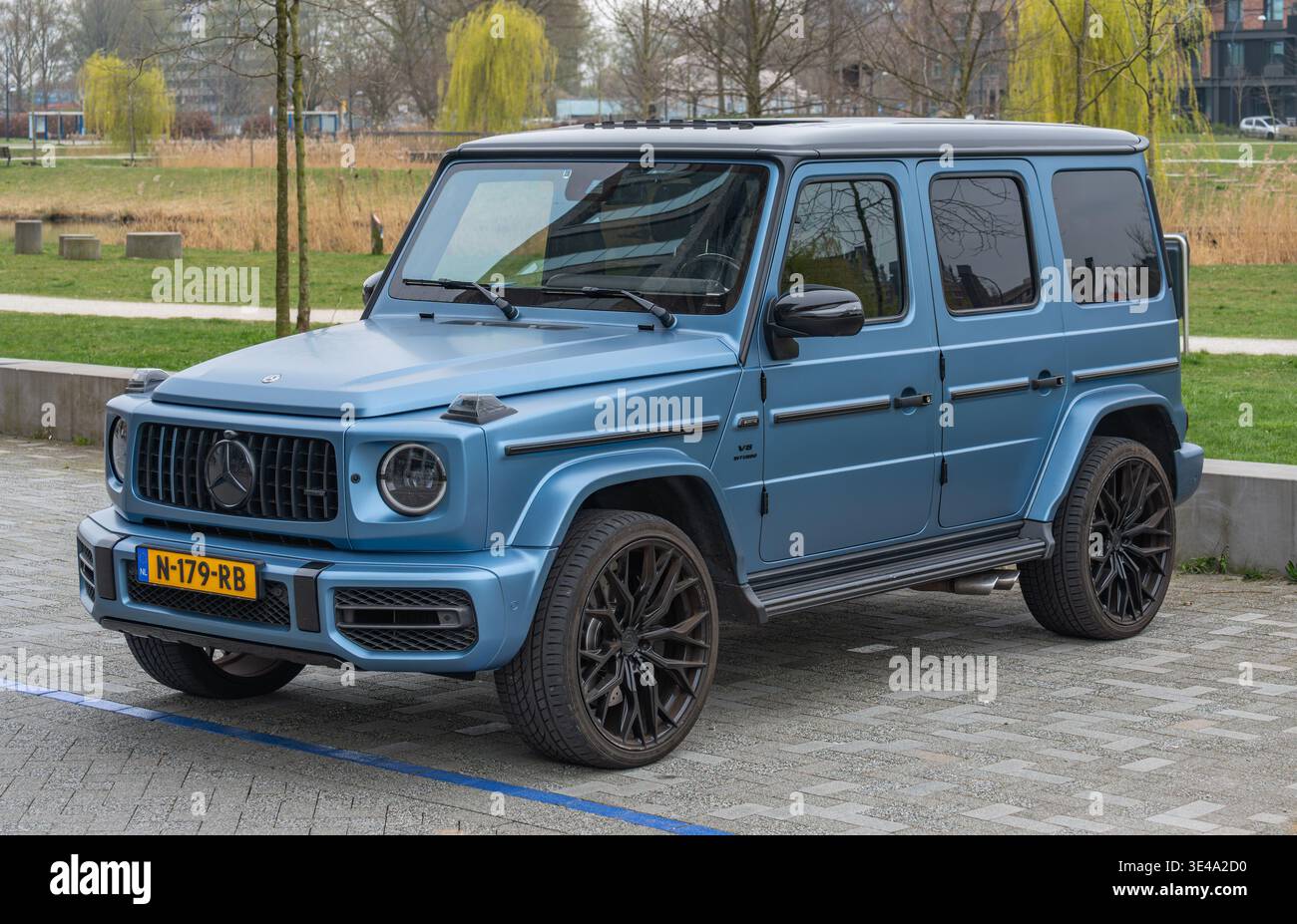 Diemen, The Netherlands, 24.03.2026, Mercedes-Benz  AMG G 63, Mid-size luxury SUV from 2020 parked in the street Stock Photo