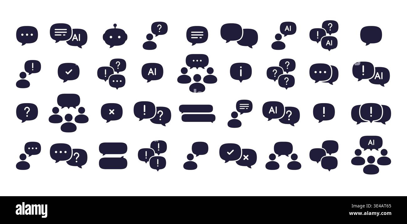 Speech Bubble Vector Icon Set Stock Vector