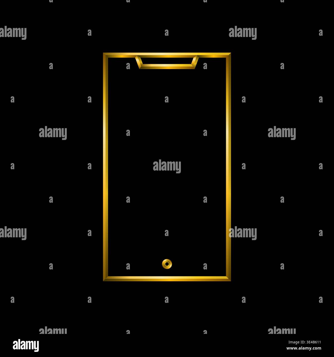 Cell phone element device icon illustration, black background. Stock Vector