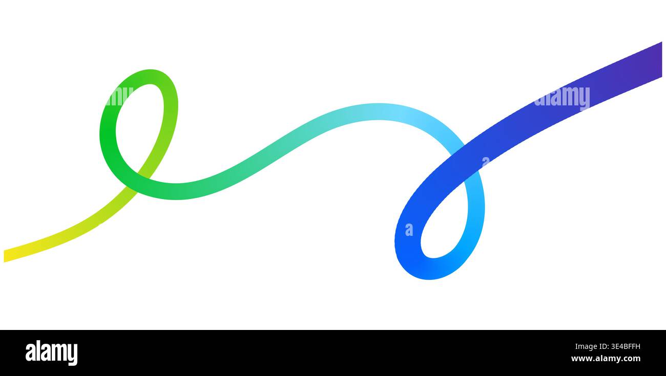 Abstract gradient curve line background swirling design element. Stock Vector