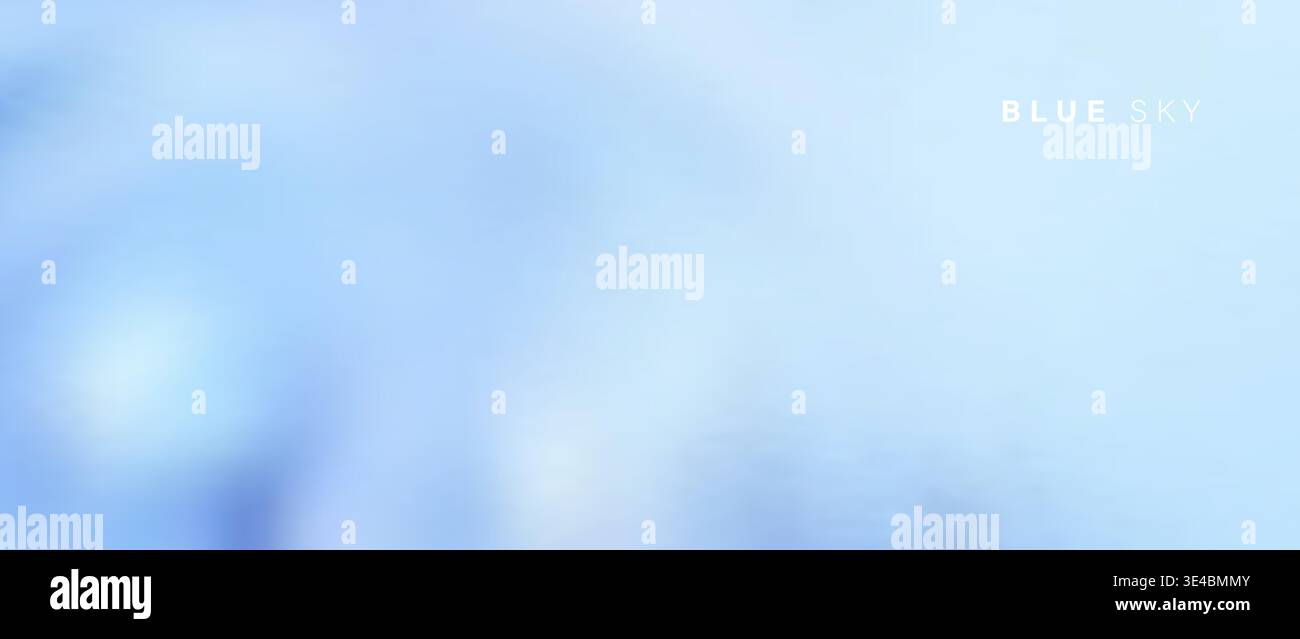 Blurred blue background. Sky with clouds soft gradient vector. Cosmos or space.  Stock Vector