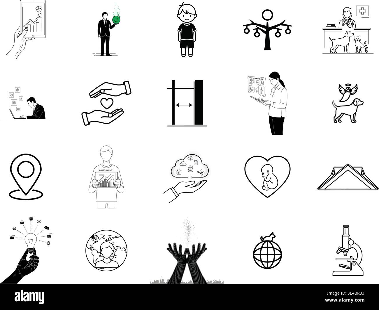 A vector file with a simple text description Stock Vector