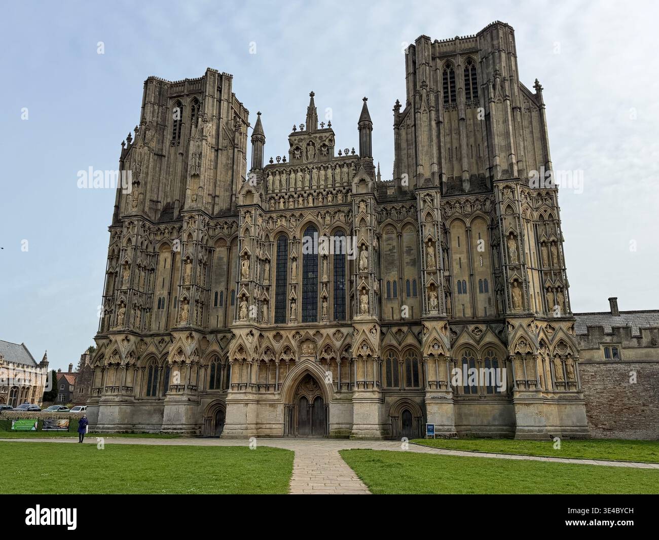 Wells Cathedral, entrance and facade Stock Photo