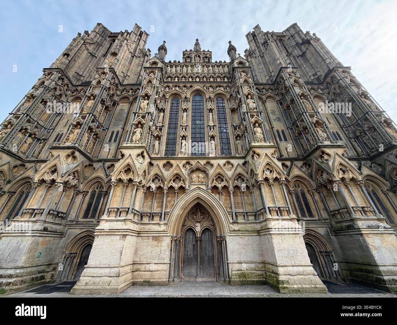 Wells Cathedral, entrance and facade Stock Photo