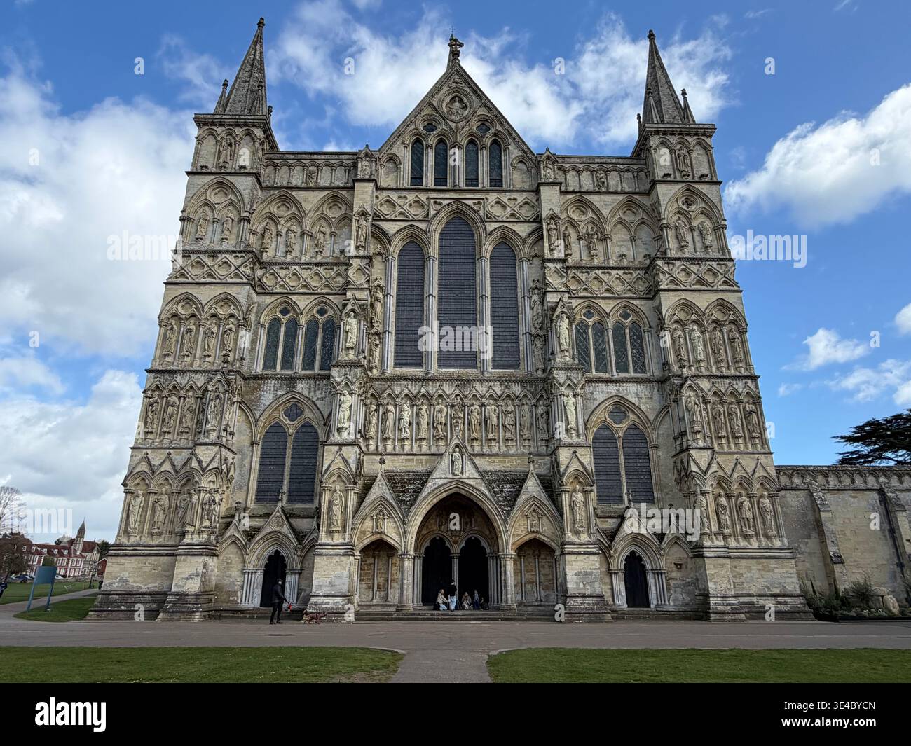 Wells Cathedral, entrance and facade Stock Photo