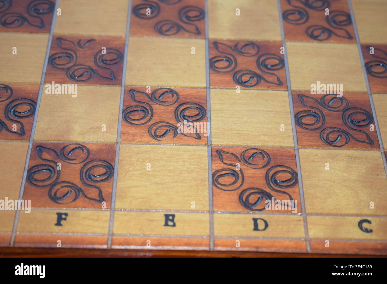 classic handmade chess board Stock Photo