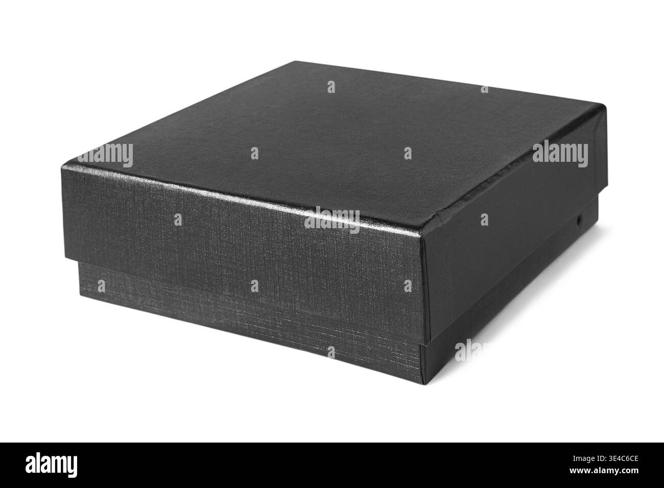 Black rectangular packaging box isolated on white background Stock Photo