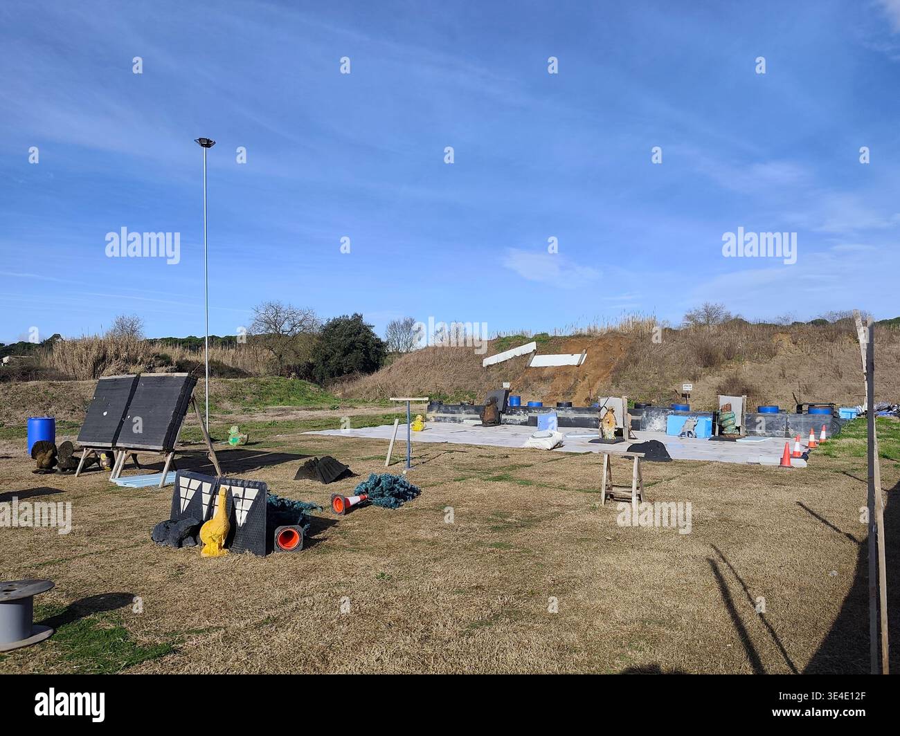 Outdoor tactical shooting range and training facility with cardboard ...