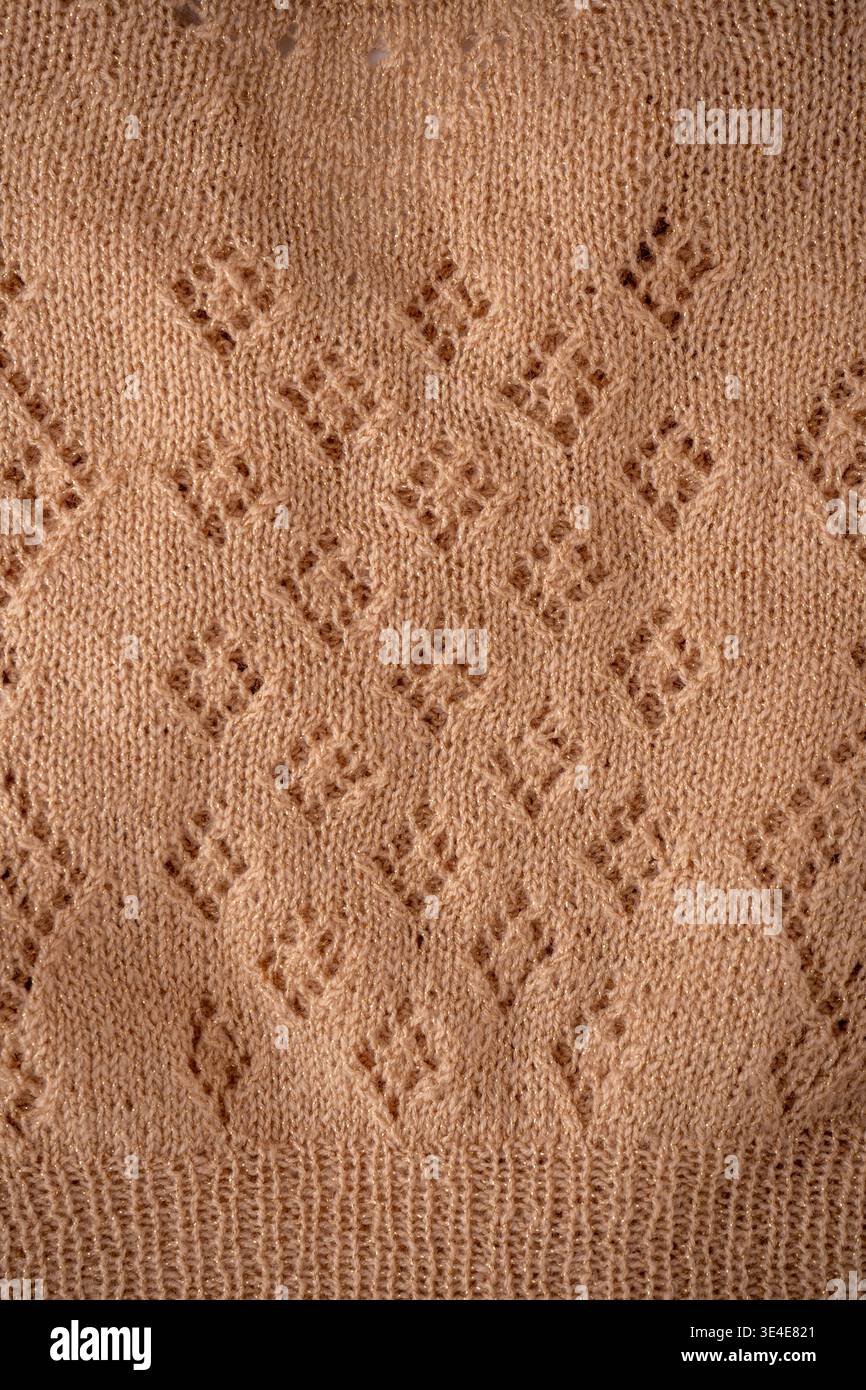 Knitted Fabric wool sweater background. Stock Photo