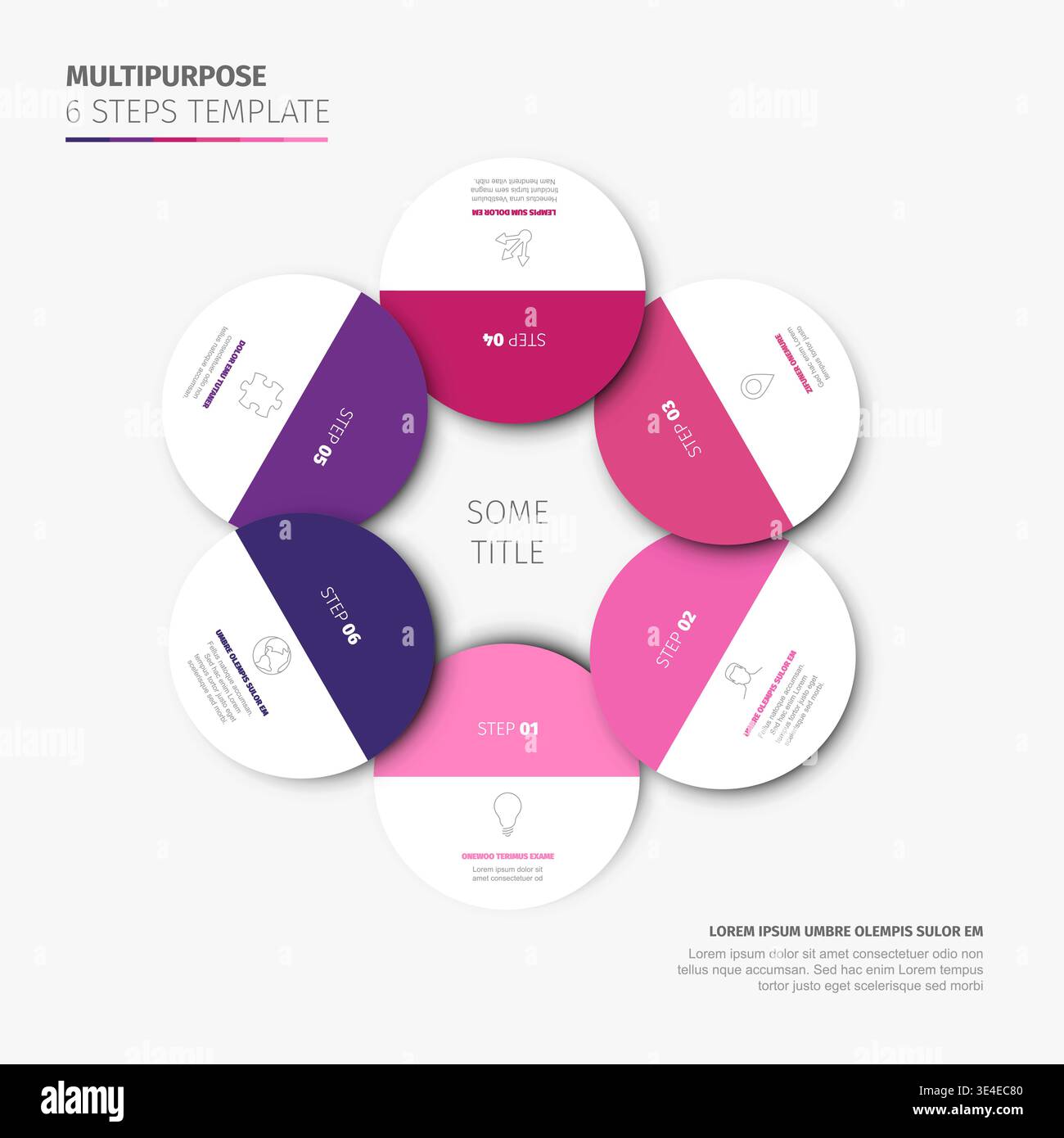 This professional infographic design features 6 steps in a circular ...