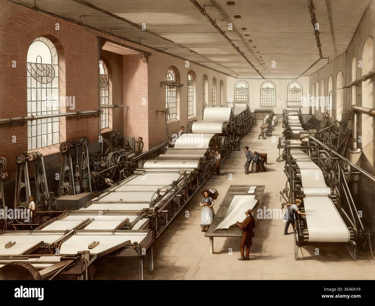 Papermaking 1900 Papermaking, 19th century Stock Photo - Alamy