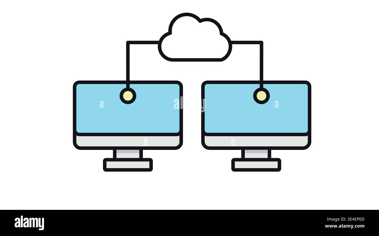 Cloud computing and network connection icon. Stock Vector