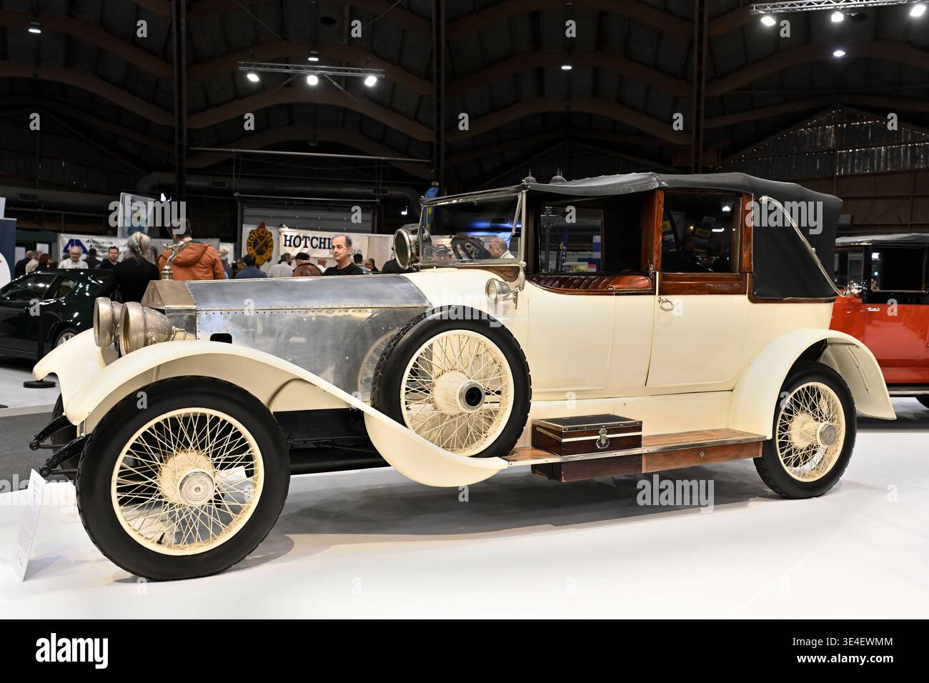 Classic or Vintage Rolls-Royce Silver Ghost 1921 on Display at a Classic Car Motor Show. The Silver Ghost was Manufactured from 1906 until 1926. Stock Photo