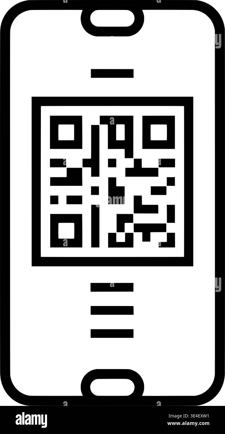 Smartphone Screen Displaying QR Code for Digital Document Verification Stock Vector