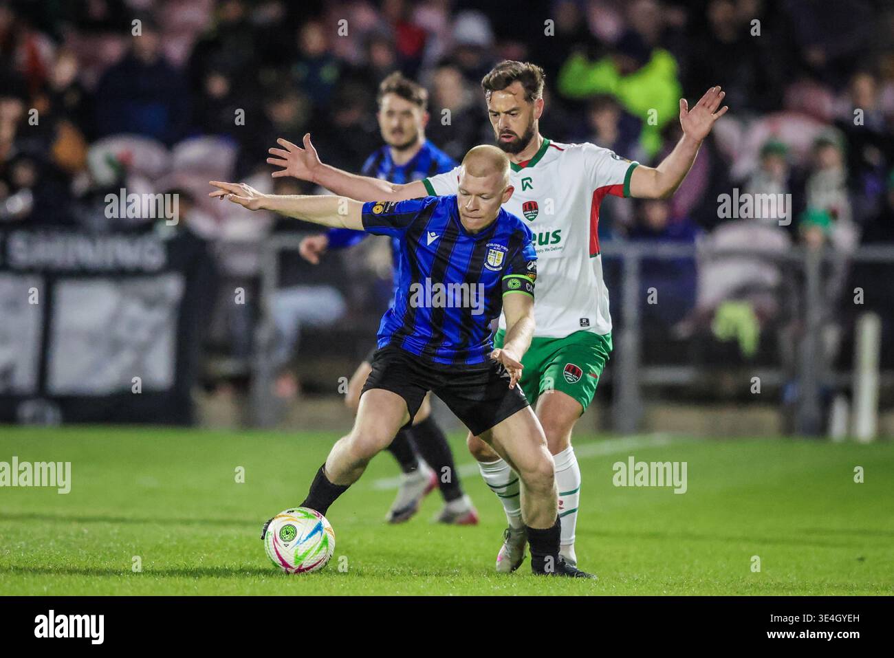 Aaron Connolly of Athlone Town AFC in action against Greg Bolger of Cork  City FC during the SSE Airtricity First Division match between Cork City FC  and Athlone Town AFC at Turner's