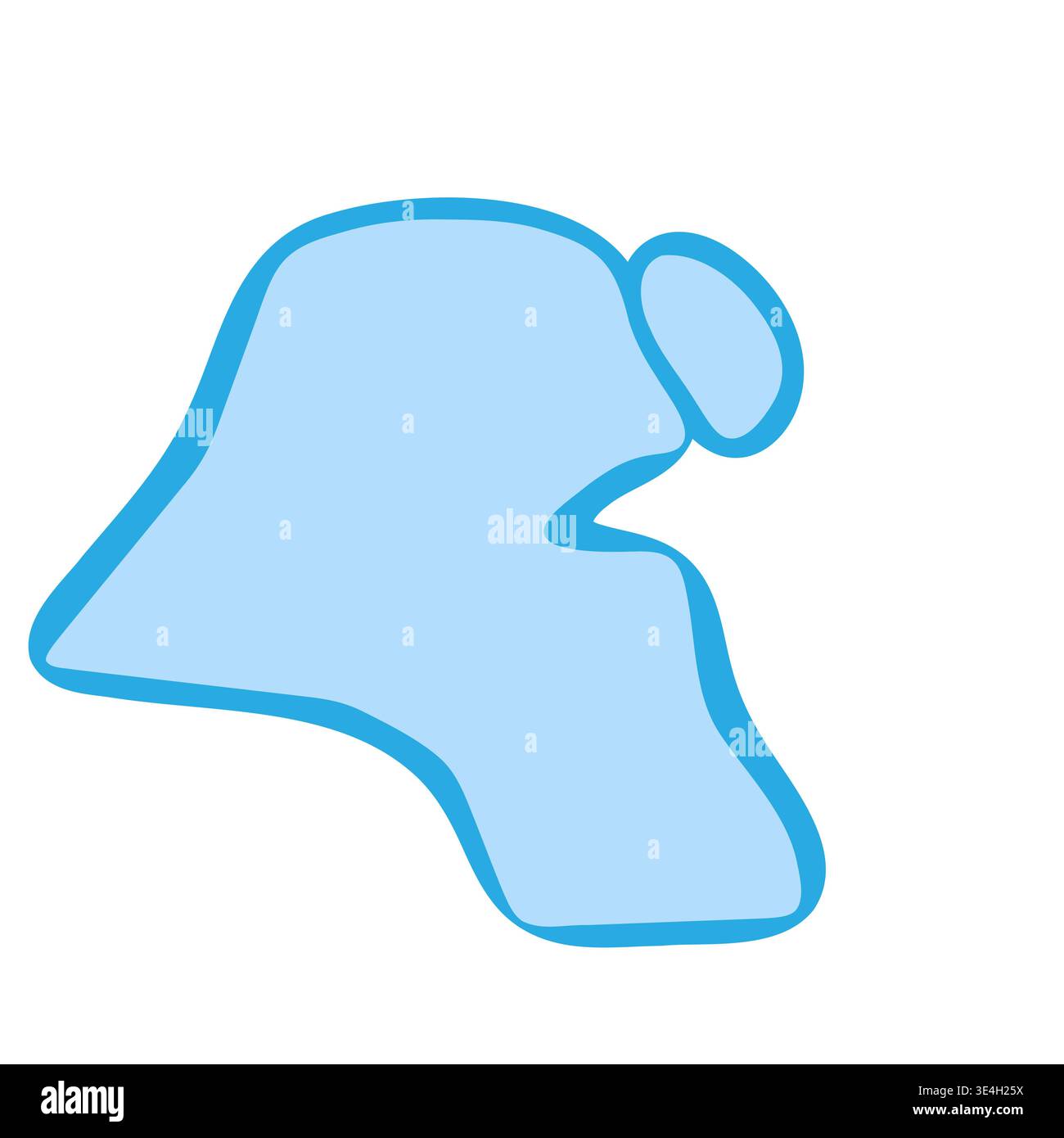 Kuwait country silhouette. Vector map silhouette. Blue smooth shape like water drop or splash Stock Vector