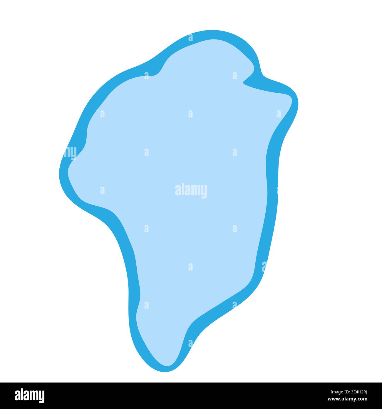 Greenland silhouette. Vector map silhouette. Blue smooth shape like water drop or splash Stock Vector
