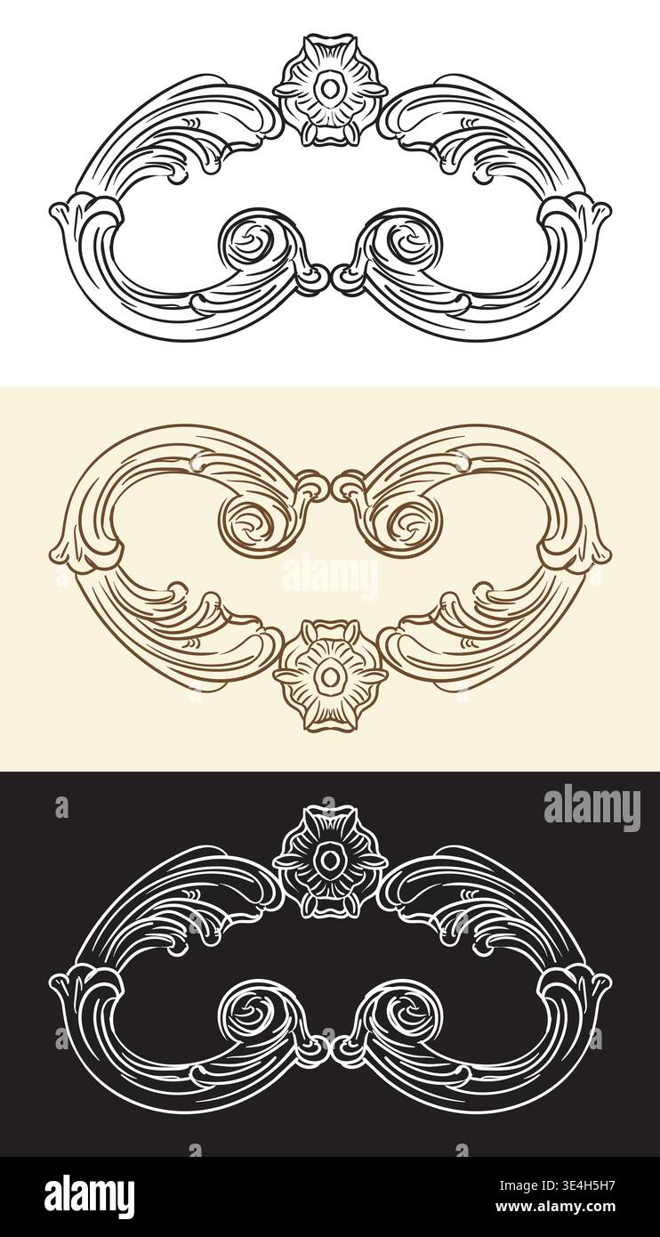 Retro elegant engraving design element vector illustration Stock Vector