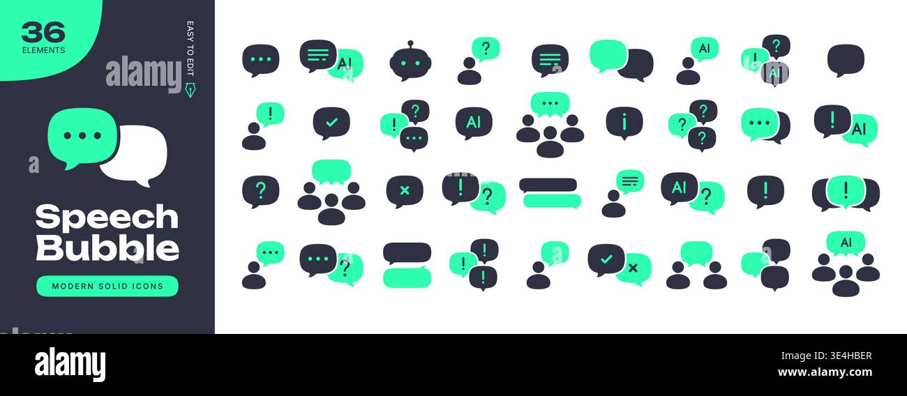 Neon AI Chatbot Icon Set Stock Vector
