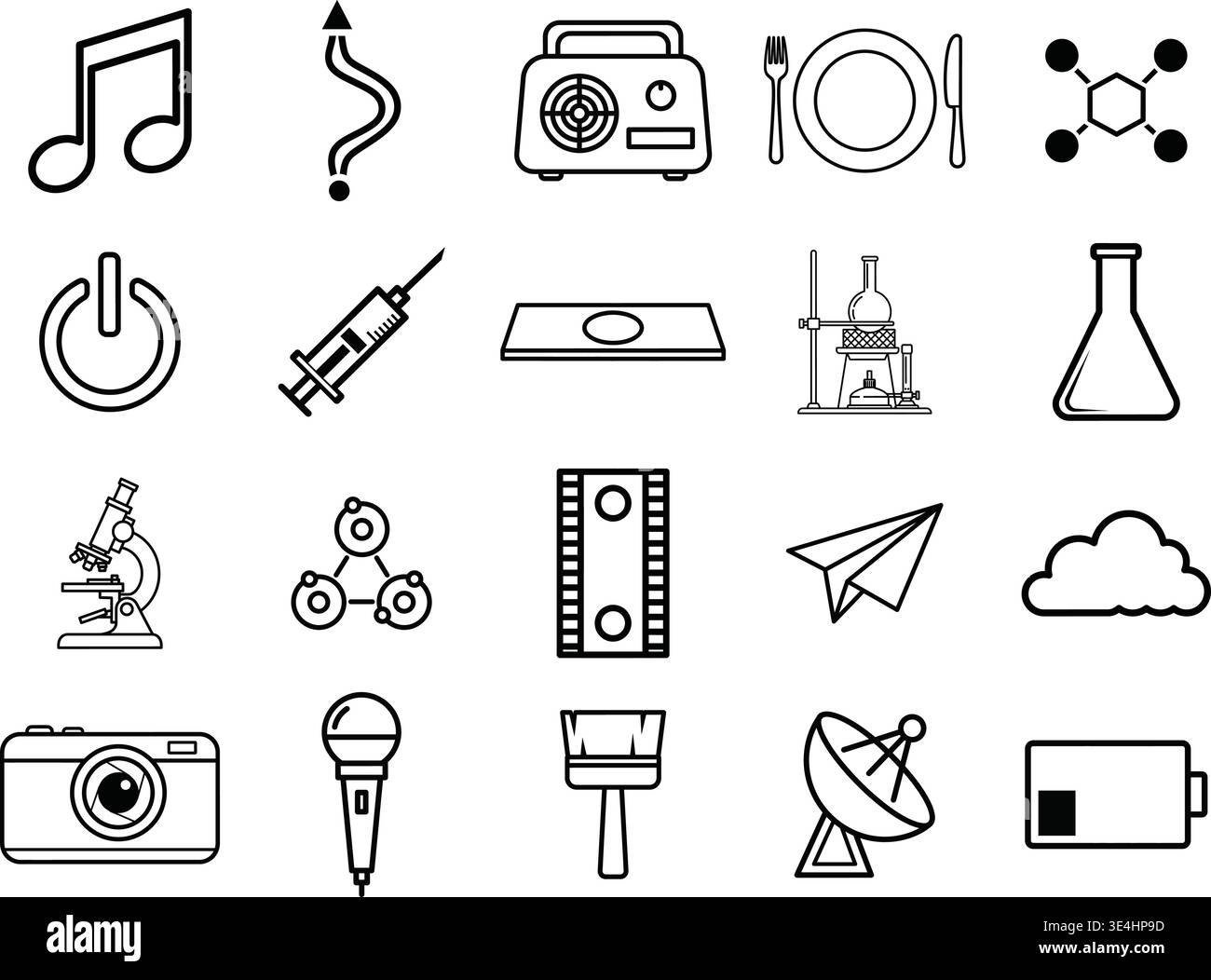Functional Technology and Health Icon Set Stock Vector