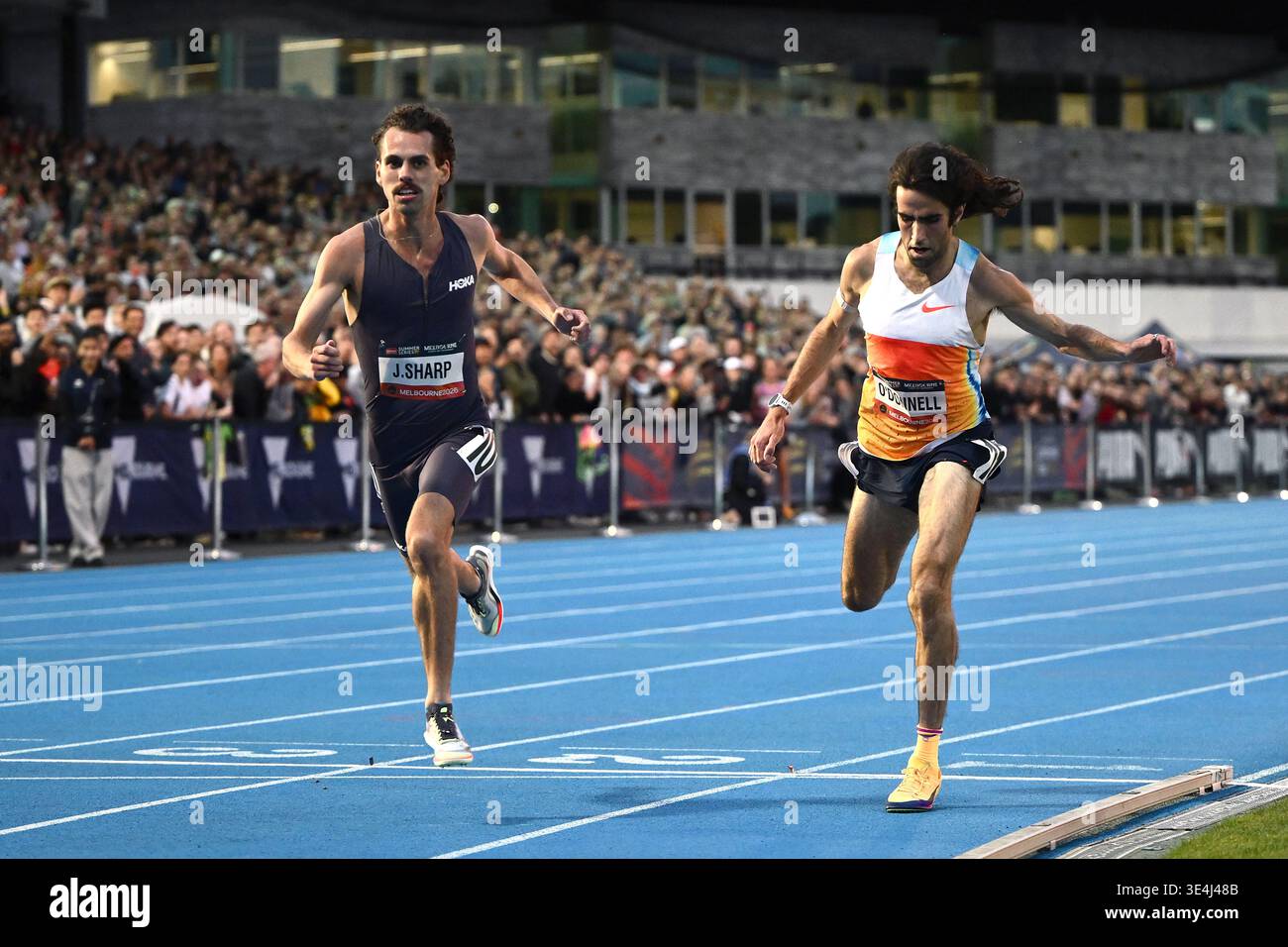 Jackson Sharp (left) finishes ahead of Seth O’Donnell in the Men's ...