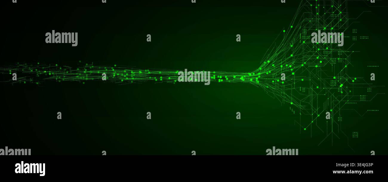 Dataflow AI Tech Light Line Background, Speed Digital Transformation, Abstract Pattern Data Neural Network Texture. Artificial Intelligence Transition Stock Vector