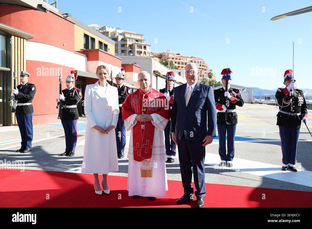 Monaco, Monaco. 28th Mar, 2026. Pope Leo XIV is welcomed at the Monaco ...